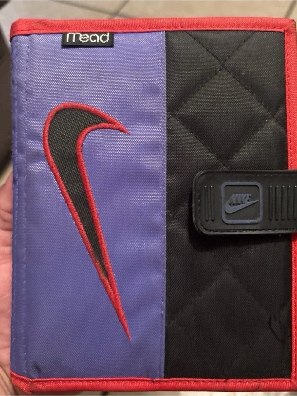 Nike Purple and Black Organizer Folio with Red Trim rare